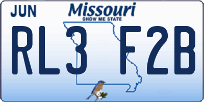 MO license plate RL3F2B