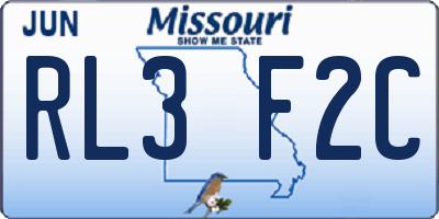 MO license plate RL3F2C