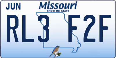 MO license plate RL3F2F