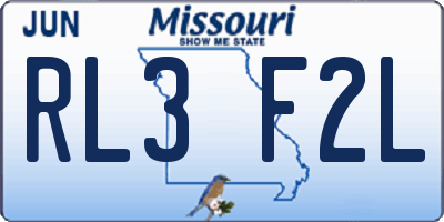 MO license plate RL3F2L
