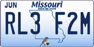 MO license plate RL3F2M