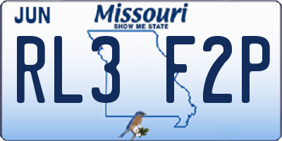 MO license plate RL3F2P