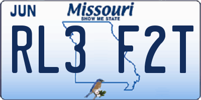 MO license plate RL3F2T