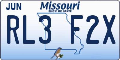 MO license plate RL3F2X