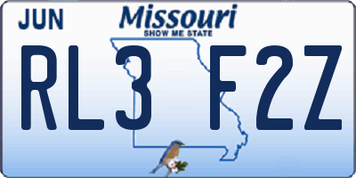 MO license plate RL3F2Z