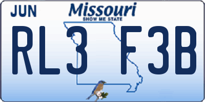 MO license plate RL3F3B
