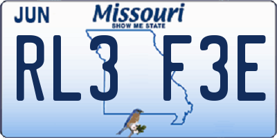 MO license plate RL3F3E