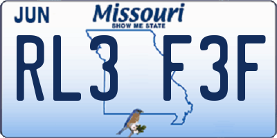 MO license plate RL3F3F