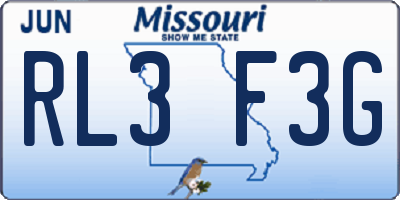 MO license plate RL3F3G
