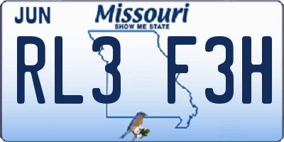 MO license plate RL3F3H