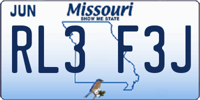 MO license plate RL3F3J