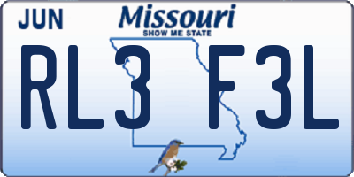 MO license plate RL3F3L