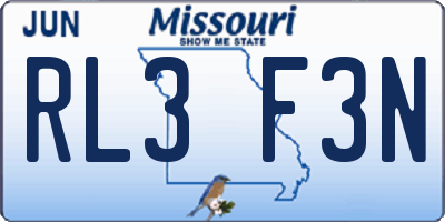 MO license plate RL3F3N