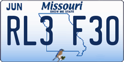 MO license plate RL3F3O