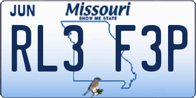 MO license plate RL3F3P