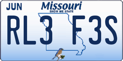 MO license plate RL3F3S