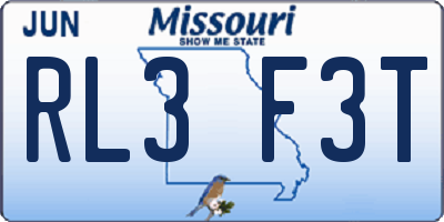 MO license plate RL3F3T