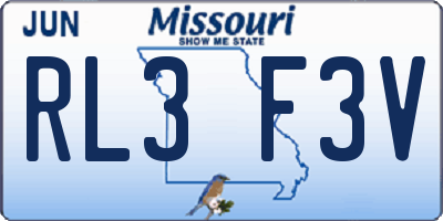 MO license plate RL3F3V