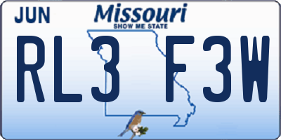 MO license plate RL3F3W