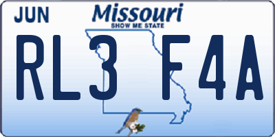 MO license plate RL3F4A
