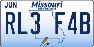 MO license plate RL3F4B