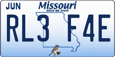 MO license plate RL3F4E