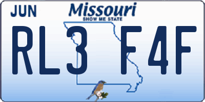 MO license plate RL3F4F