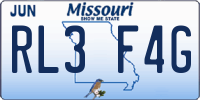 MO license plate RL3F4G