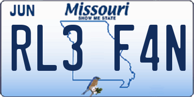 MO license plate RL3F4N