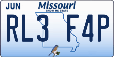 MO license plate RL3F4P