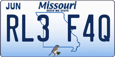 MO license plate RL3F4Q