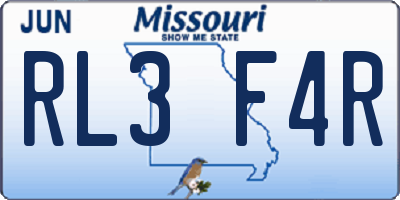 MO license plate RL3F4R