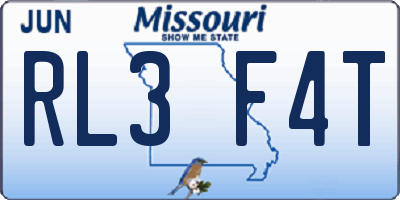 MO license plate RL3F4T