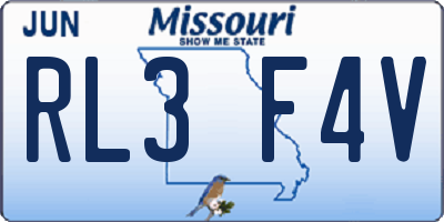 MO license plate RL3F4V