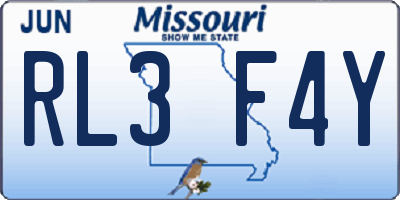 MO license plate RL3F4Y