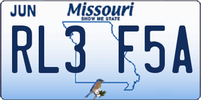 MO license plate RL3F5A