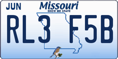 MO license plate RL3F5B