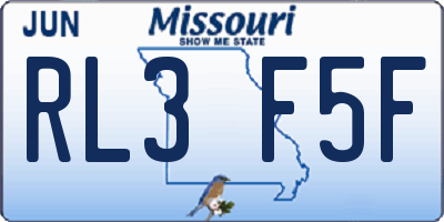MO license plate RL3F5F
