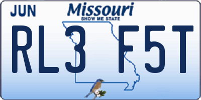 MO license plate RL3F5T