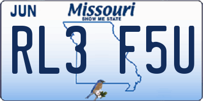 MO license plate RL3F5U