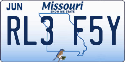 MO license plate RL3F5Y