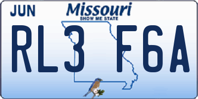 MO license plate RL3F6A