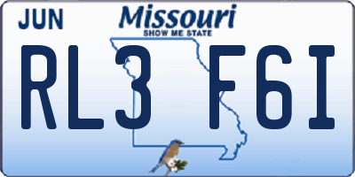 MO license plate RL3F6I