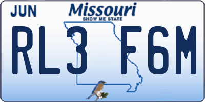 MO license plate RL3F6M