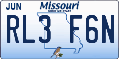MO license plate RL3F6N