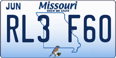 MO license plate RL3F6O