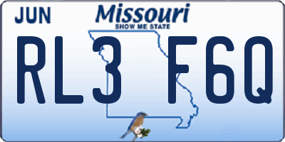 MO license plate RL3F6Q
