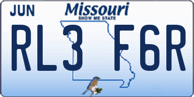 MO license plate RL3F6R