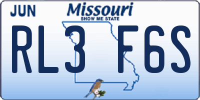 MO license plate RL3F6S