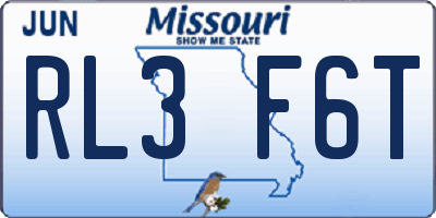MO license plate RL3F6T